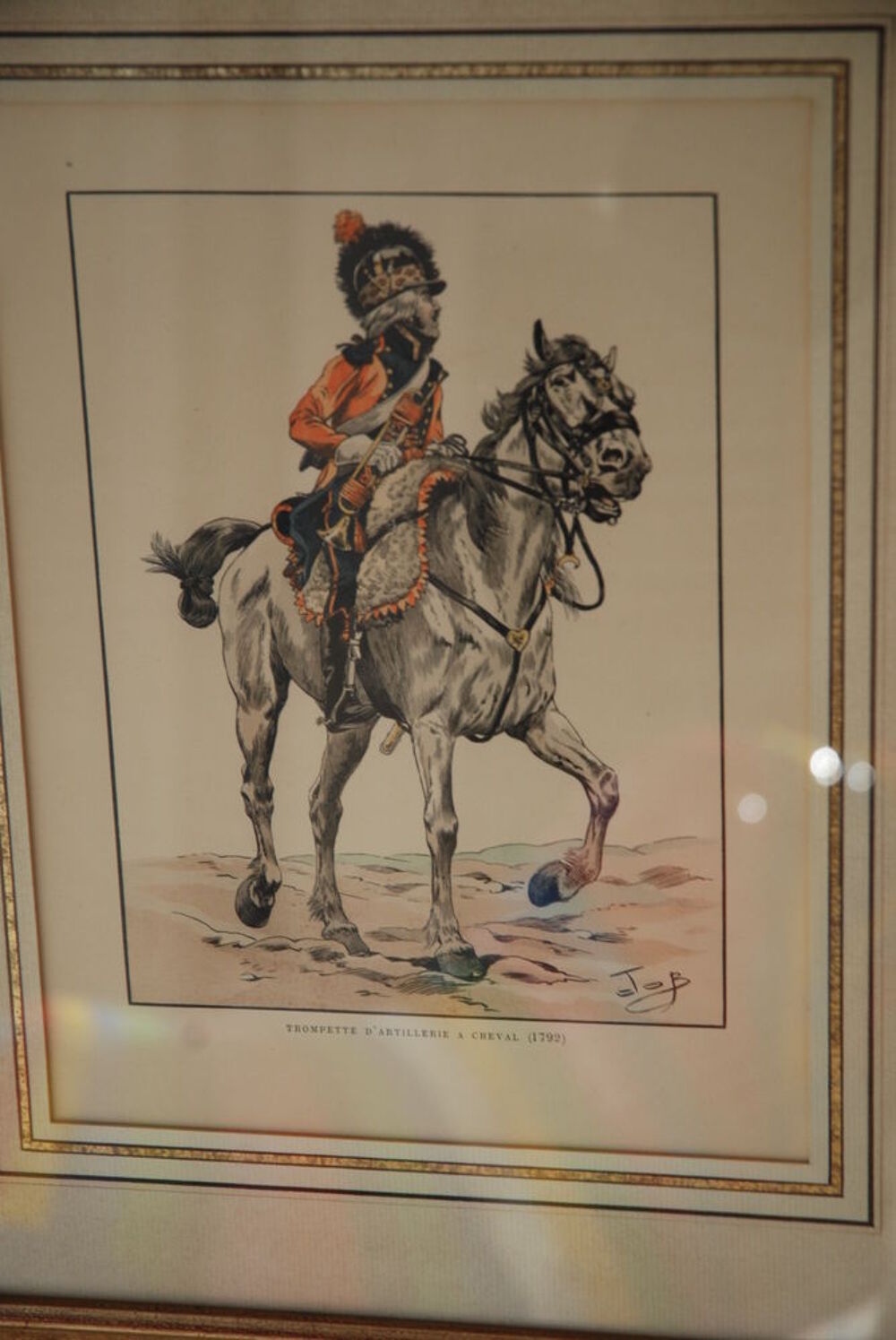 Dessins sous verre officiers de Napol&eacute;on 