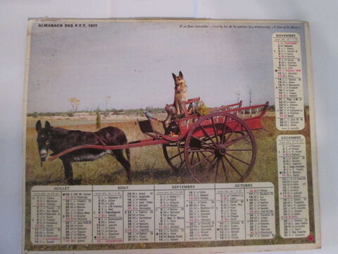 Almanach Des Ptt - Calendrier La Poste de 1977 Allier 5 Chauriat (63)