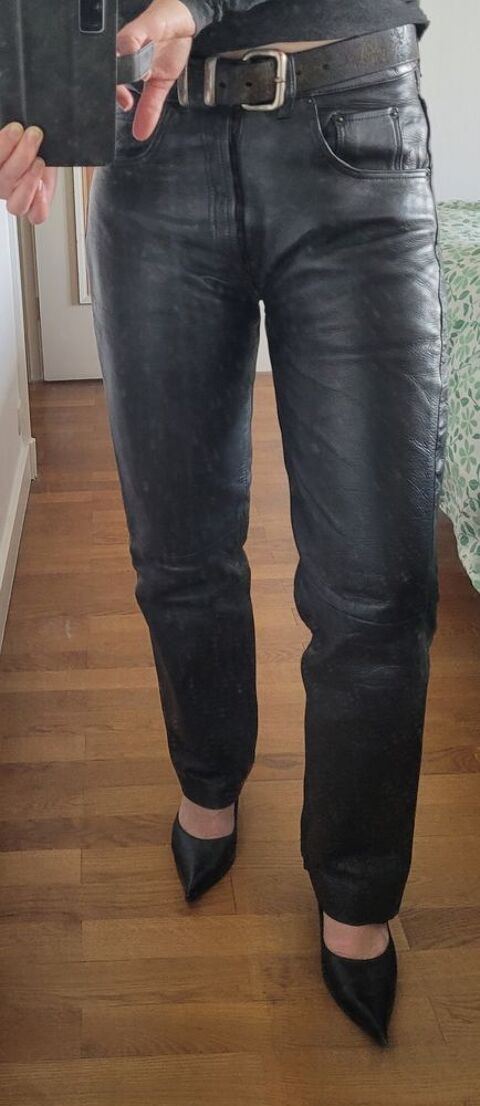 Pantalon femme en cuir véritable - noir 45 Lyon 5 (69)