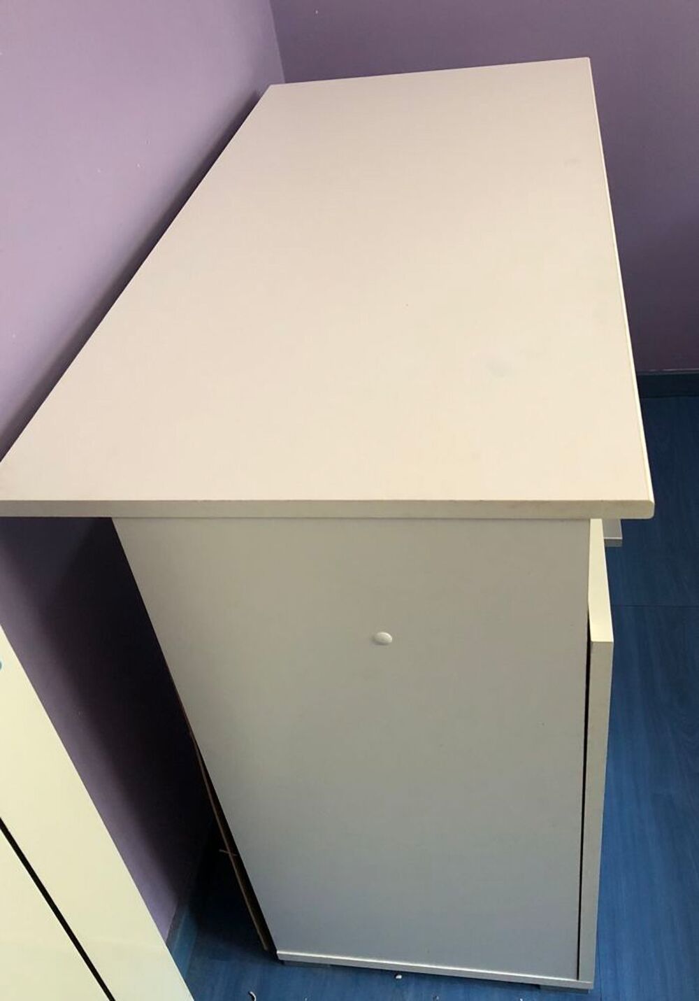bureau blanc bois Meubles