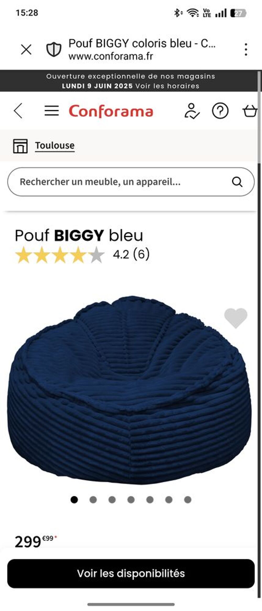 Pouf bleu nuit Meubles