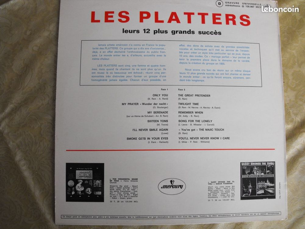 DISQUE VINYLE 33 Tours Les PLATTERS CD et vinyles