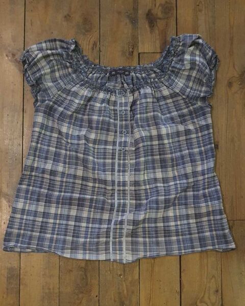 T-shirt �  carreaux bleus 2 Monistrol-sur-Loire (43)