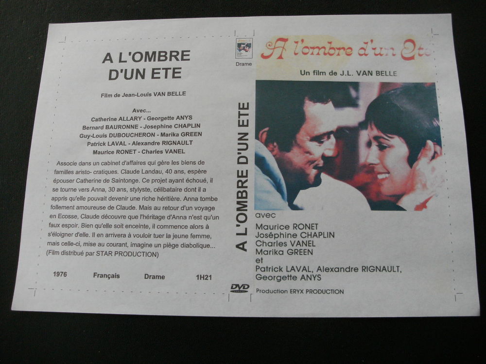 Film : " A l'ombre d'un ete " DVD et blu-ray