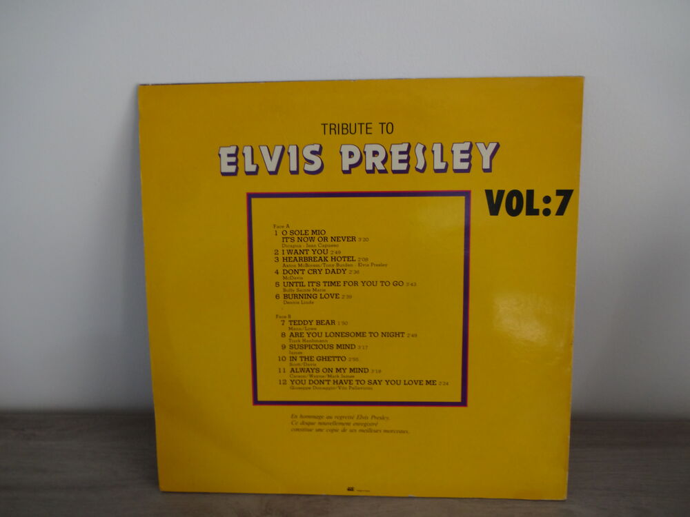 ELVIS PRESLEY O SOLE VINYLE 33 TOURS TEL / 0627473514 CD et vinyles