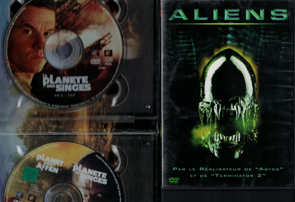 La plan&egrave;te des singes. ALIENS DVD et blu-ray