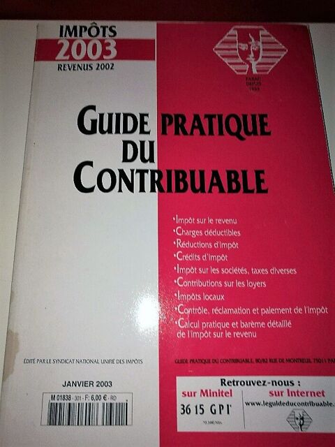 Guide pratique du contribuable 2003 Poitou Charentes 20 Villiers (86)
