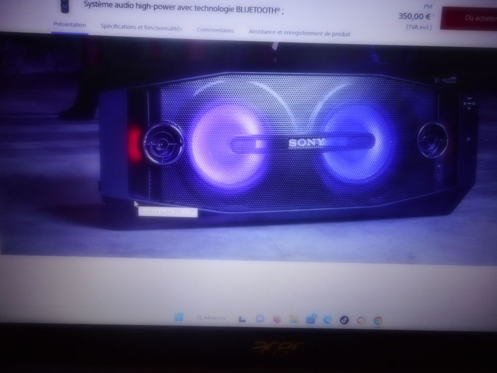 ENCEINTE SONY GTK-X1BT SANS FIL BLUET00TH 500WATTS Audio et hifi