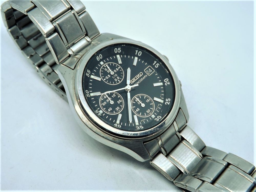 Tr&egrave;s belle chrono Seiko 'sports' 1/10 sec V657-7100 2001 Bijoux et montres