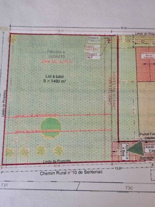  Terrain à vendre 1460 m² Rieumes