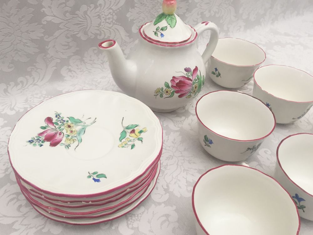 SERVICE A TH&Eacute; KELLER &amp; GUERIN LUN&Eacute;VILLE DEMI- PORCELAINE Tb Décoration