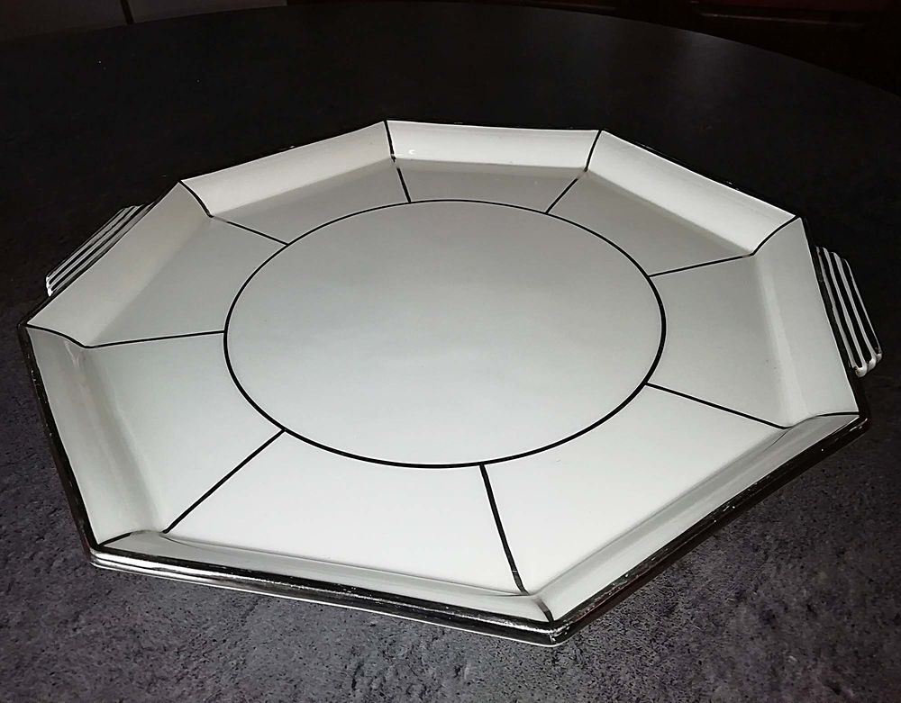 Tr&egrave;s beau plat octogonal 1935-1947 TB &eacute;tat sur Arbus 64230 Décoration
