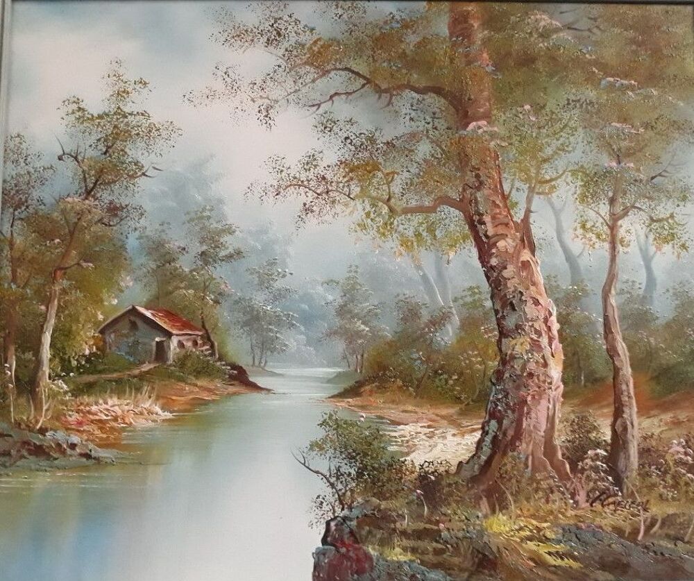 Tableau peinture acrylique: sign&eacute; Kaufmann Décoration