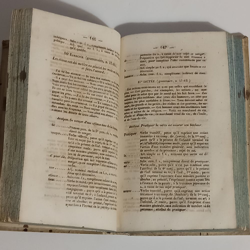 1847 dict&eacute;es et corrig&eacute; des exercices orthographiques, acco 