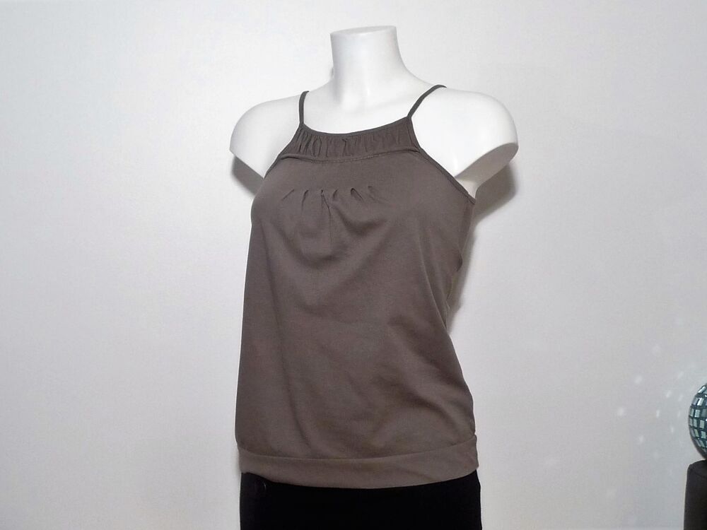Top/ Tee Shirt 100% Coton Marron- Taille S- Naf Naf Vêtements