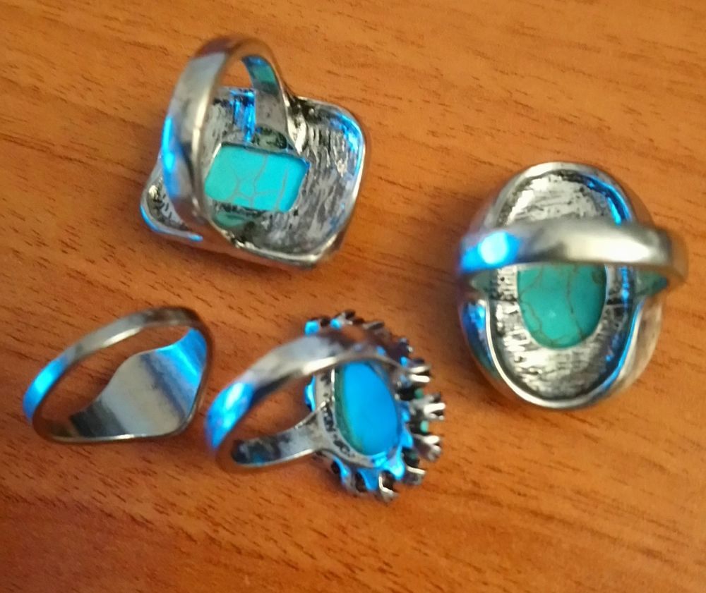 Bagues bleues turquoises Bijoux et montres