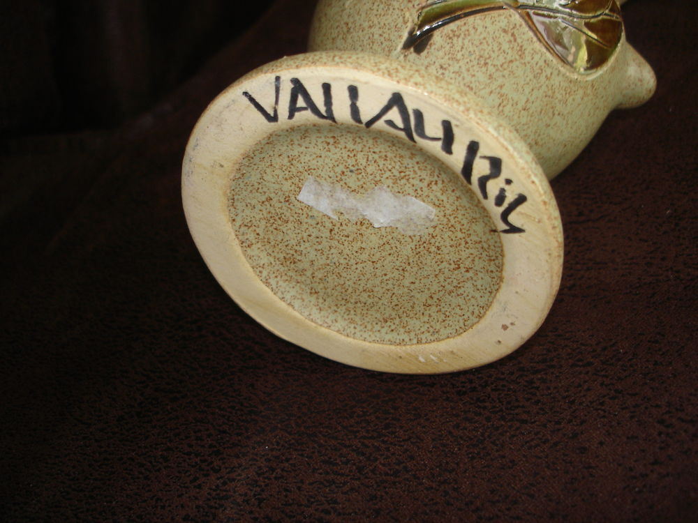 Ravissant VASE en gr&egrave;s "Vallauris" au d&eacute;cor floral &eacute;maill&eacute; Décoration