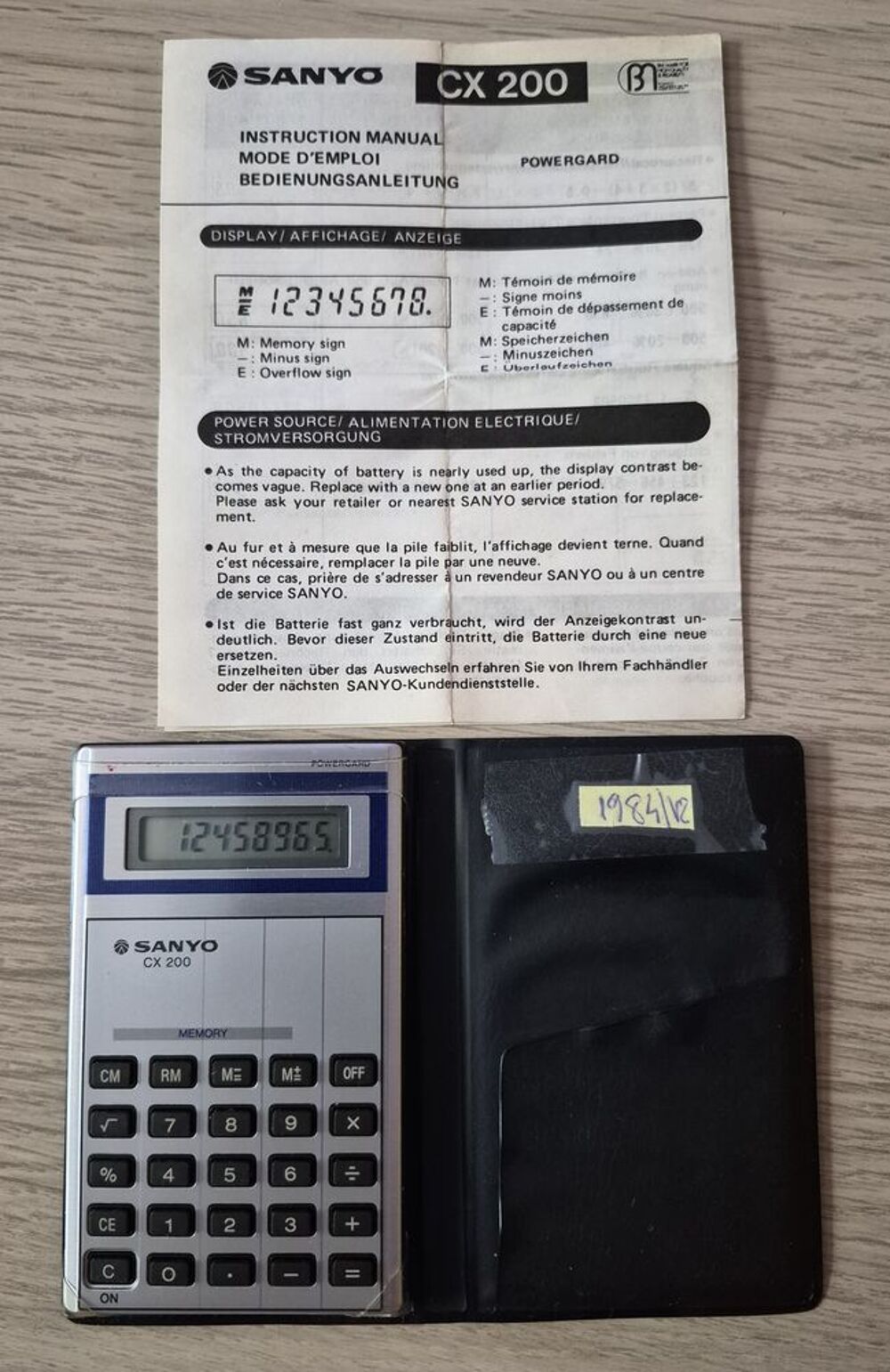 SANYO CX-200 Calculatrice de poche vintage 1984 Matériel informatique