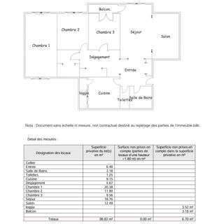  Appartement  vendre 4 pices 98 m