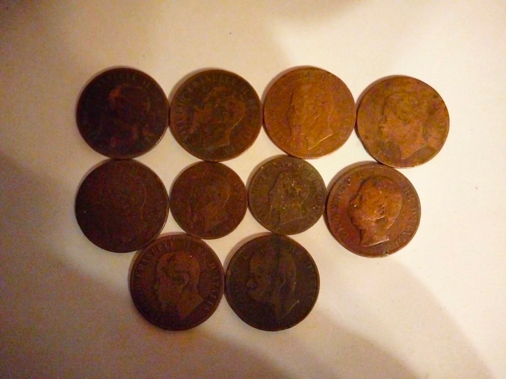 lot de 10 anciennes pi&egrave;ces de monnaie Italie 