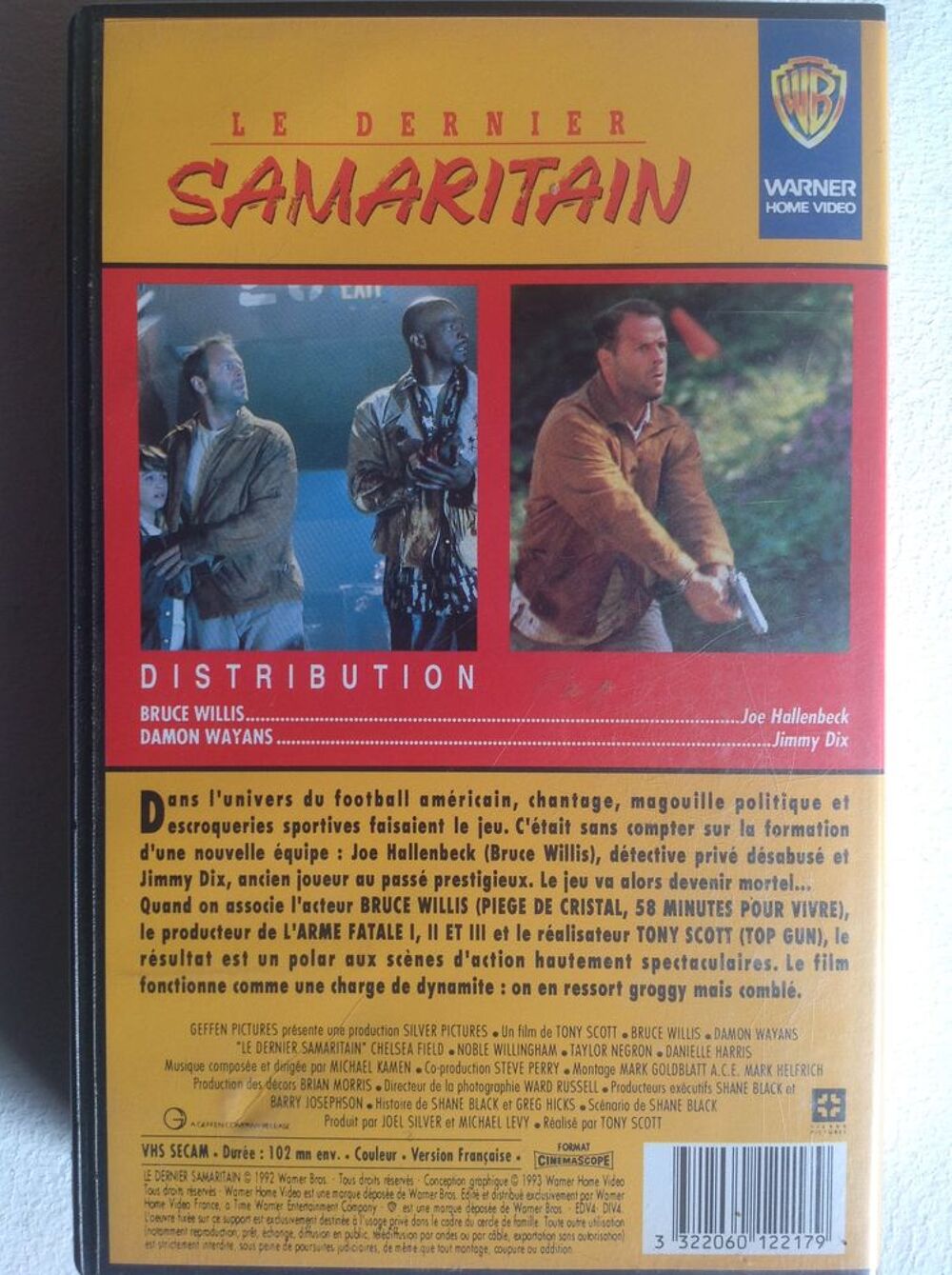 LE DERNIER SAMARITAIN AVEC BRUCE WILLIS K7 VID&Eacute;O Envoi Possi DVD et blu-ray