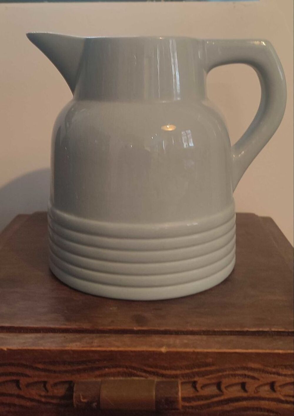Pichet Art D&eacute;co Longwy, Vert C&eacute;ladon Ann&eacute;es 30-40 