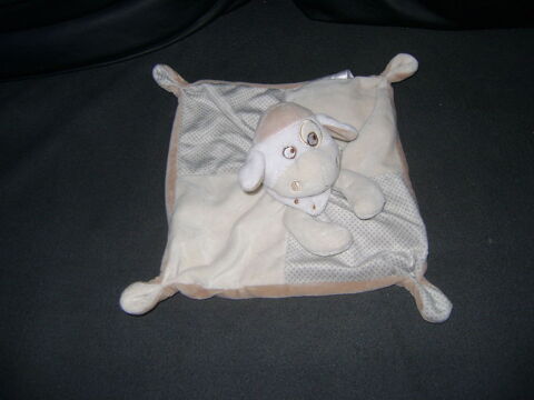 Doudou carre plat mouton beige  - Mots D'enfants 12 Mulhouse (68)