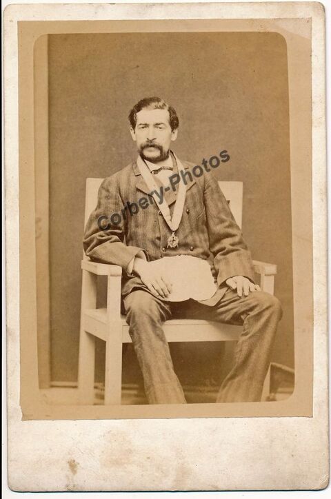 Photographie Portrait Homme Compagnon Franc-Maçonnerie 1870 0 Loches (37)