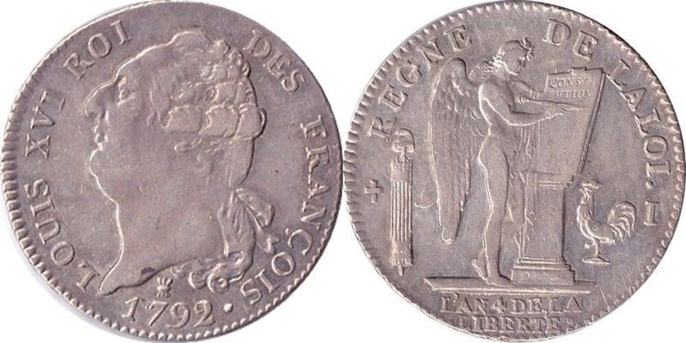 Louis XVI &eacute;cu constitutionnel 1792 Limoges 