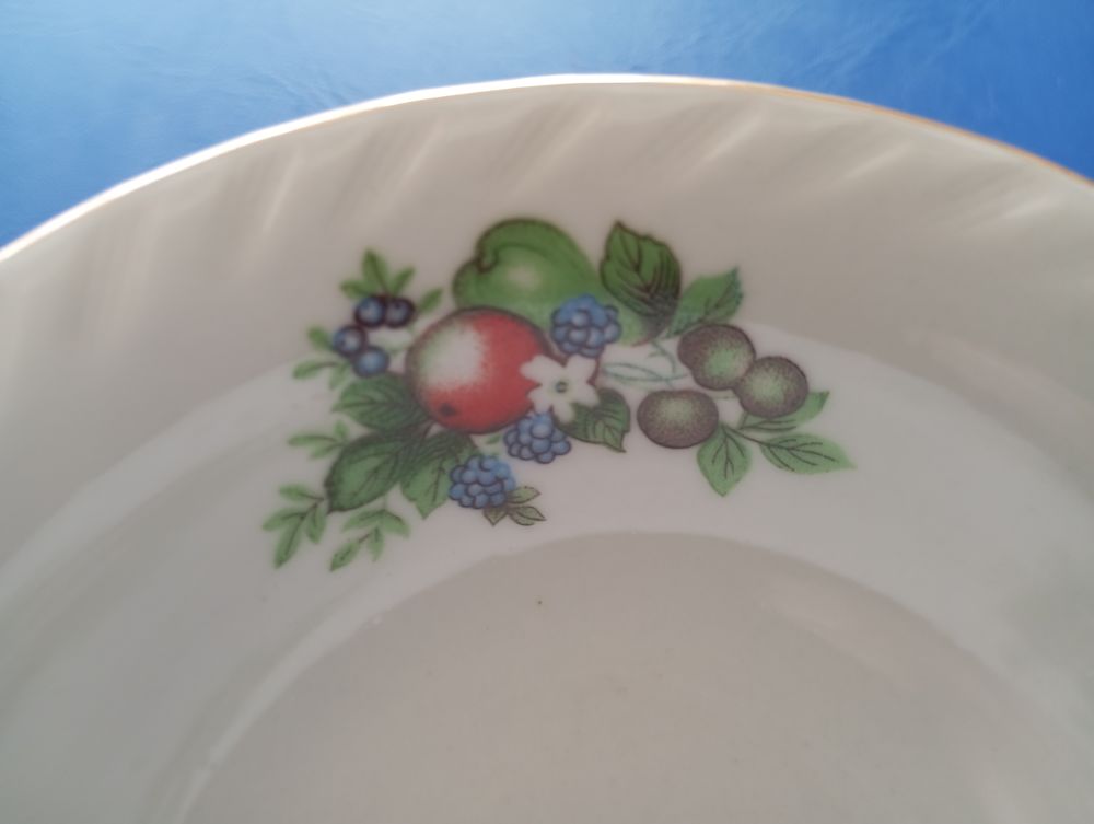 Lot 5 coupelles d&eacute;co fruits vintage porcelaine Décoration