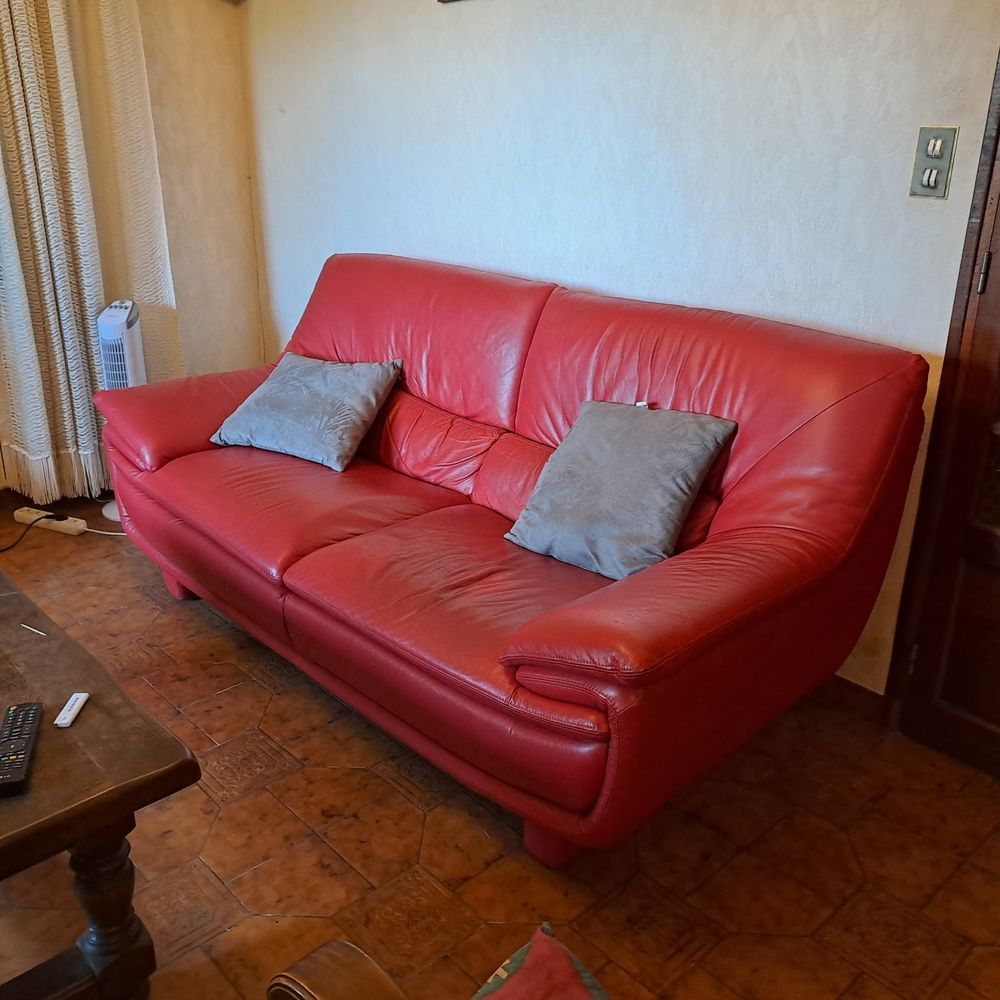 Canap&eacute; en cuir 3pl Meubles