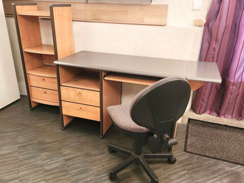 Pack Bureau + chaise + colonne tiroirs + 3 �tag�res murales, 180 Vitry-sur-Seine (94)