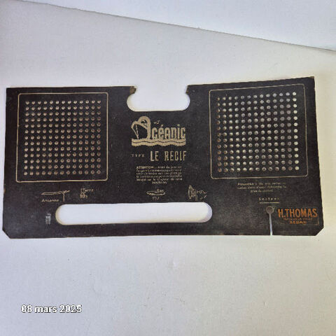 Plaque arrière  poste TSF  océanic, type le récif 5 Saumur (49)