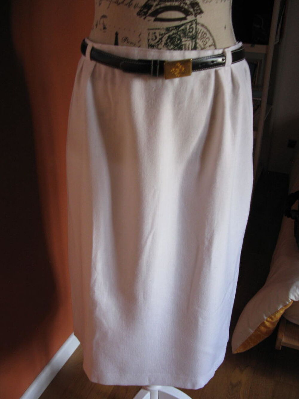 Jupe blanche lin artisanale Vêtements