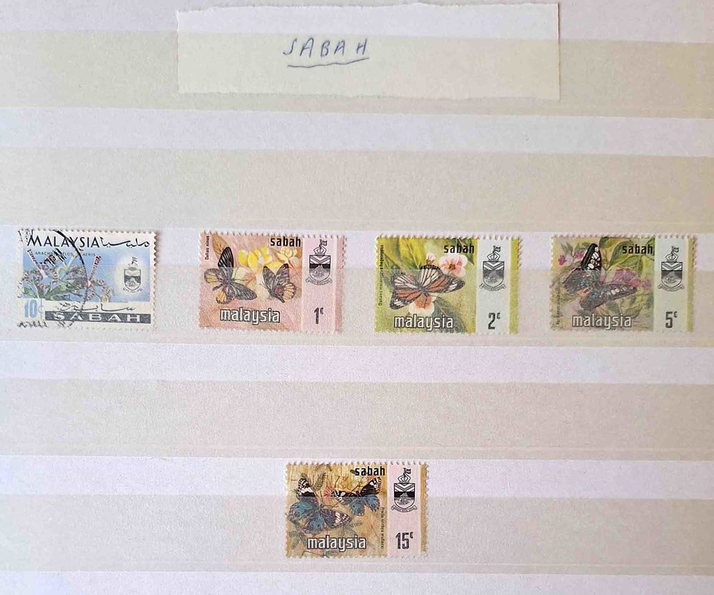 S&eacute;rie de timbres de collection de Sabah 