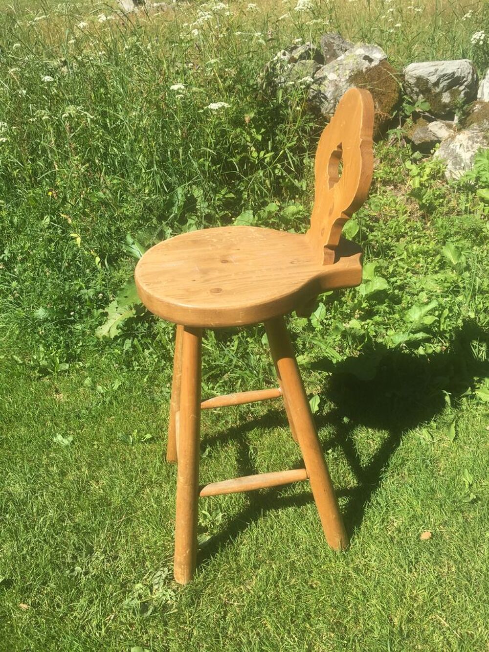 Tabouret bergerie / comptoir/ bar / art populaire / pyr&eacute;n&eacute;e Meubles
