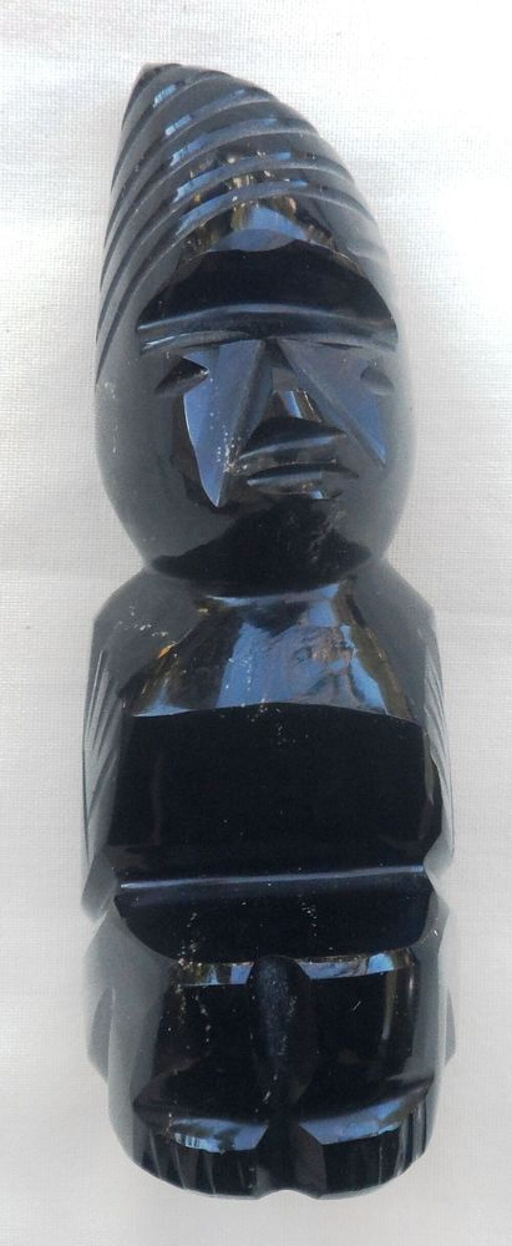 Figurine artisanale Maya,Azt&egrave;que,Inca en obsidienne an1970
Décoration