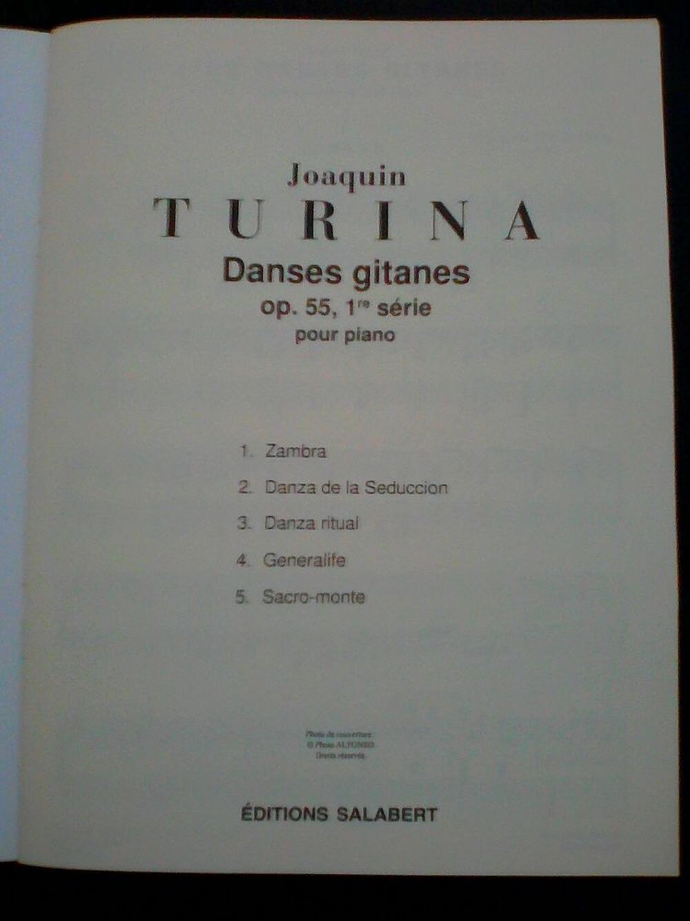 Partition Piano TURINA Danses Gitanes Neuf MIROTON Livres et BD