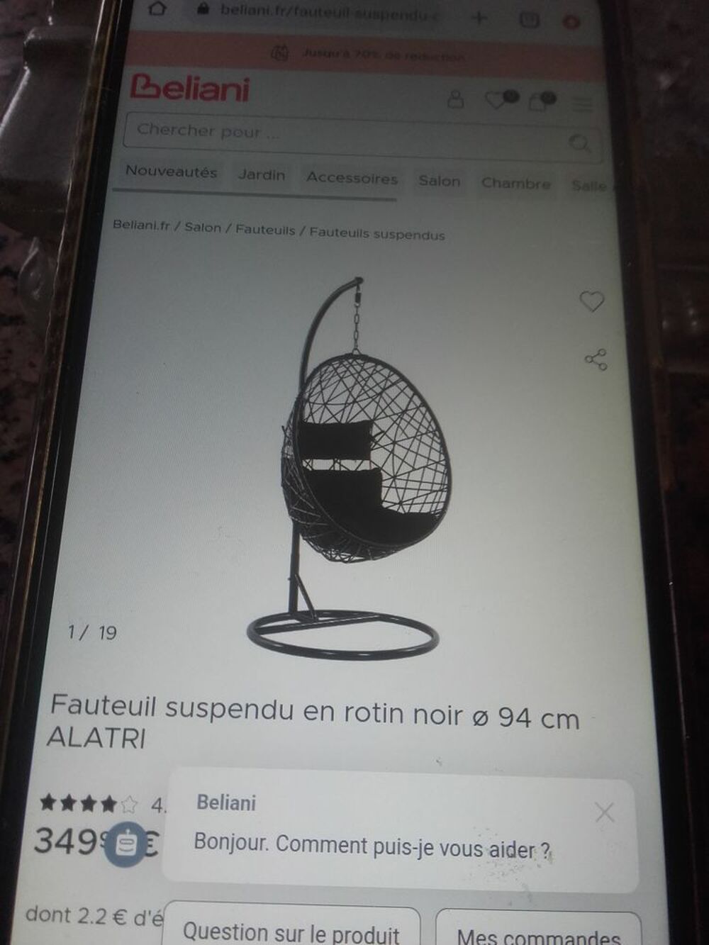 fauteuil suspendu rotin blanc Meubles