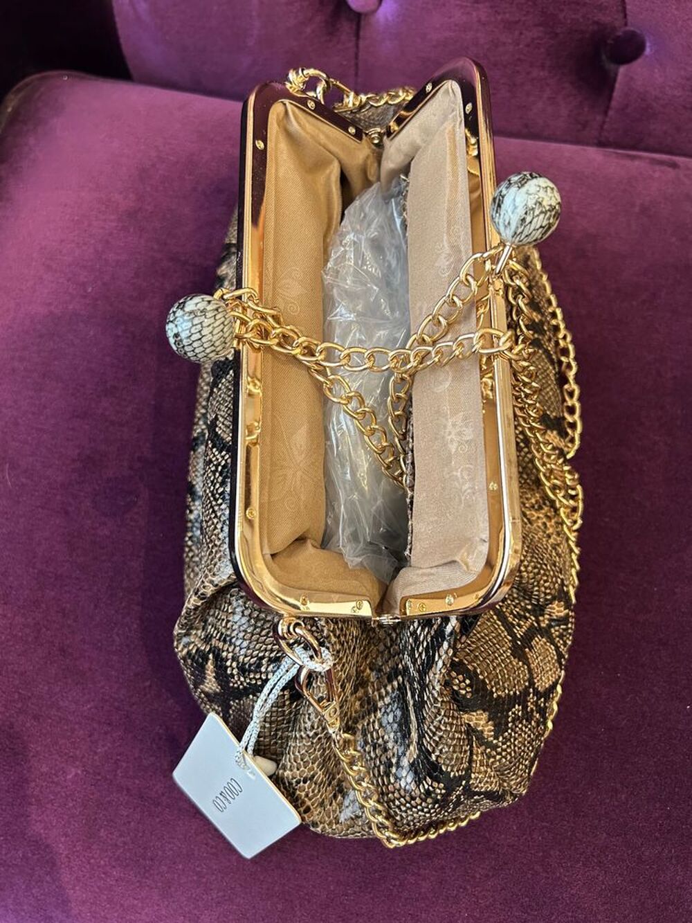 Sac &agrave; main style python Maroquinerie