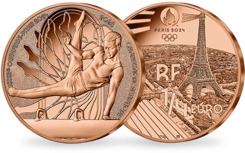 Monnaie de 1/4� Sports Gymnastique artistique JO Paris 2024 10 Dourdan (91)