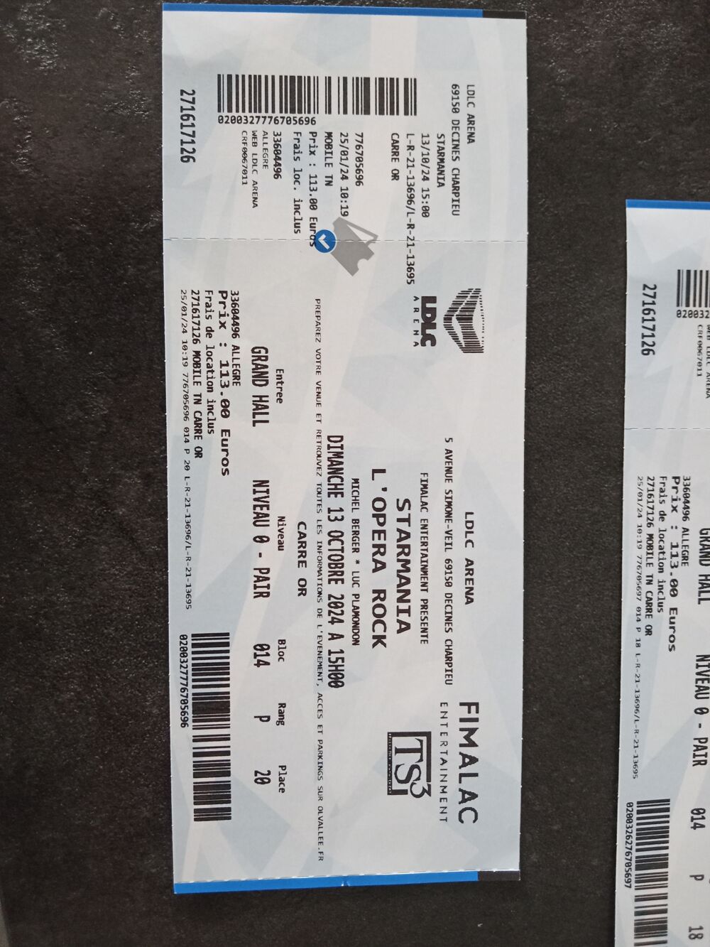SPECTACLE STARMANIA OCTOBRE 2024 LYON Billetterie