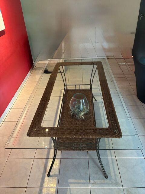 Table rectangulaire en verre 120 Remire-Montjoly (97)