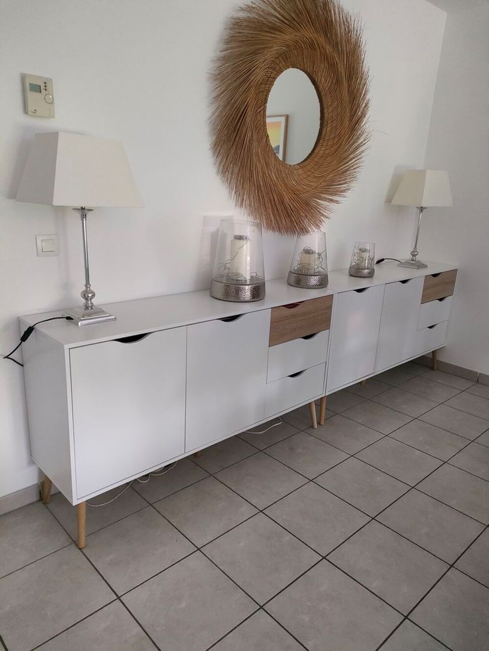 meuble de salle &agrave; manger blanc/ch&ecirc;ne
Meubles