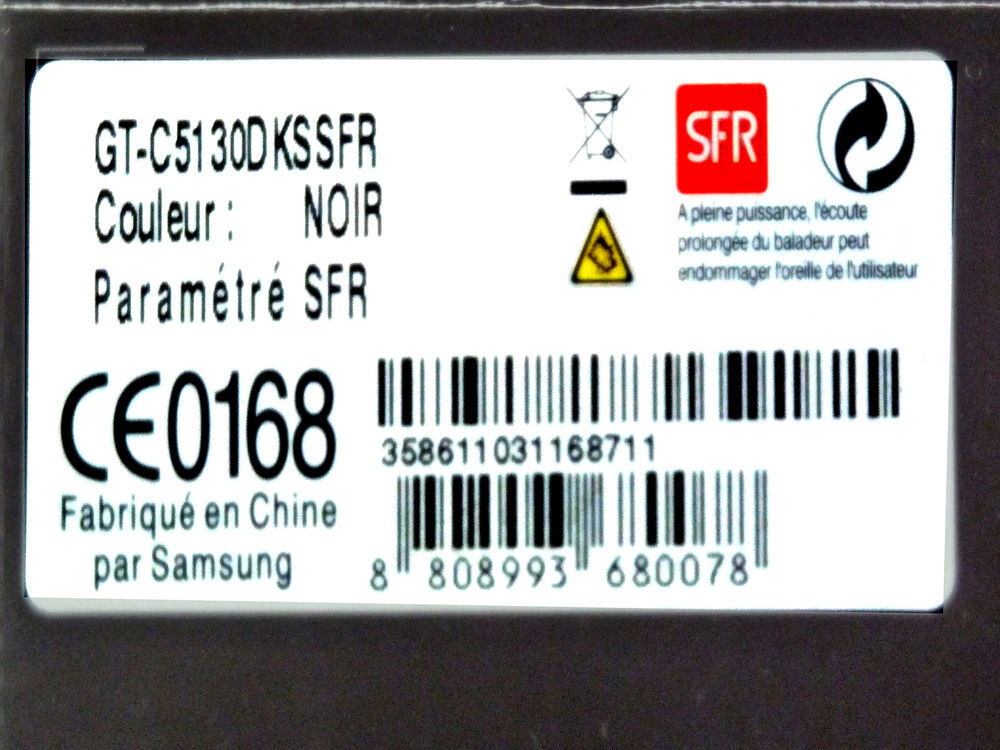 T&eacute;l&eacute;phone Portable Samsung C5130. T�l�phones et tablettes
