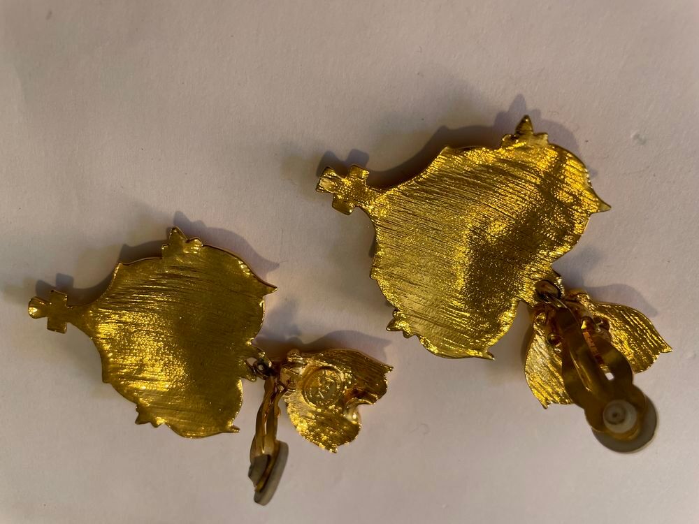 BO Clip c?ur croisillons email rose nacr&eacute; + pendant c?ur CL Bijoux et montres