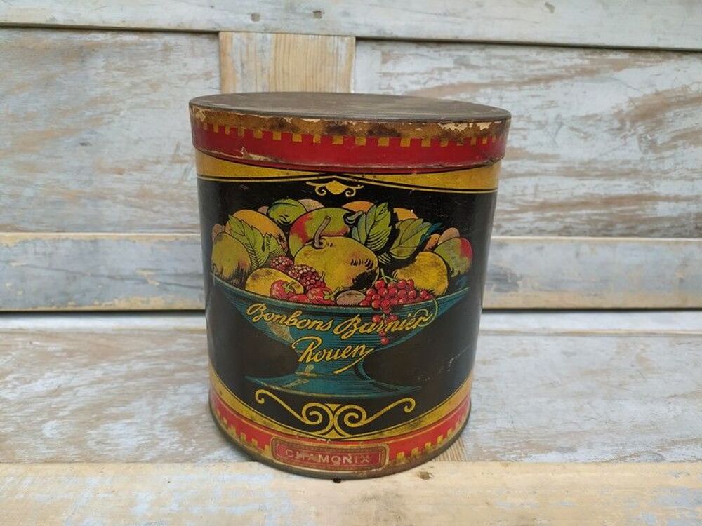 Ancienne Boite Publicitaire Bonbons Barnier Rouen Chamonix 