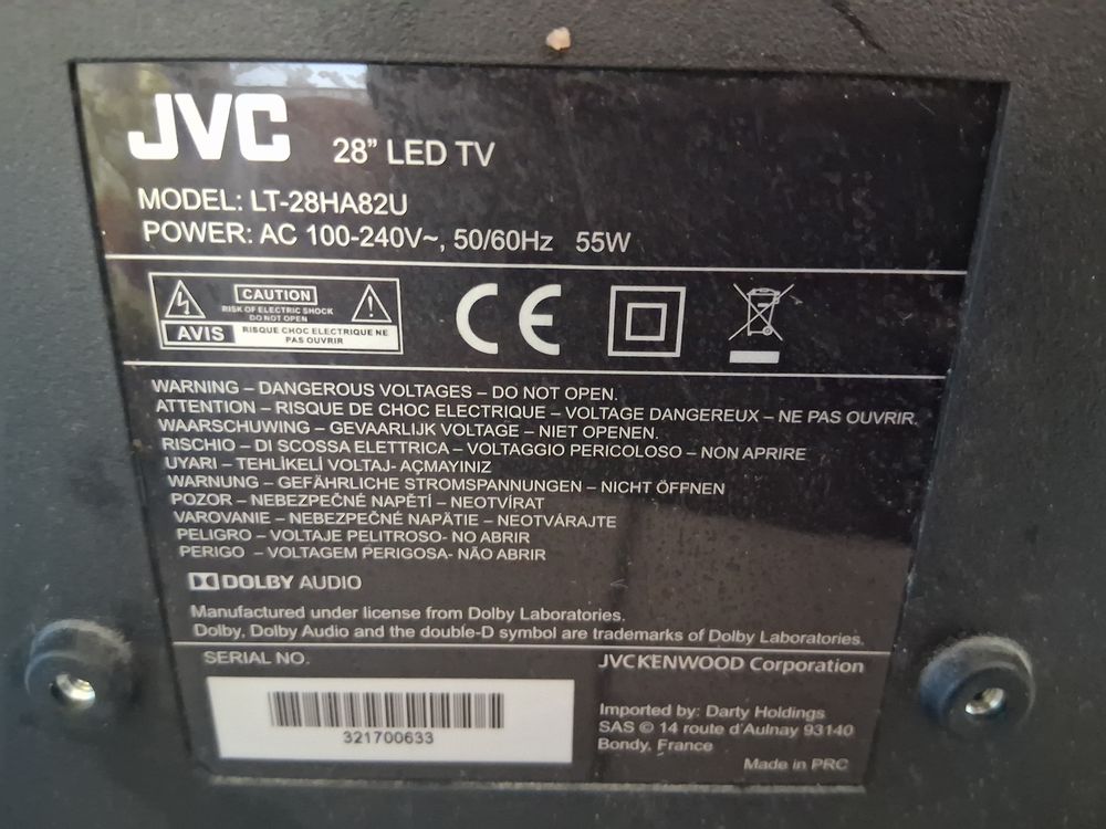 T&eacute;l&eacute;vision JVC LED mod&egrave;le LT-28HA82U Photos/Video/TV