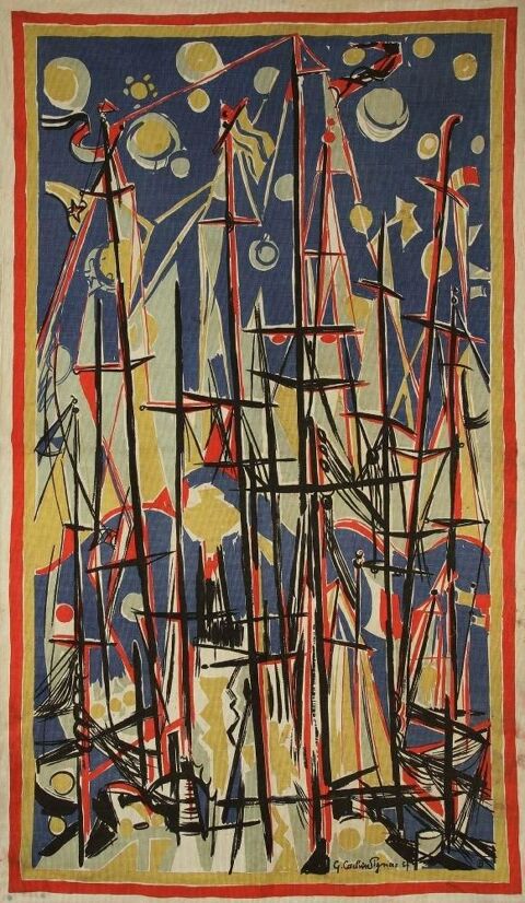        TOILE IMPRIME DE GINETTE CACHIN SIGNAC (1913 - 1980) 400 Paris 19 (75)
