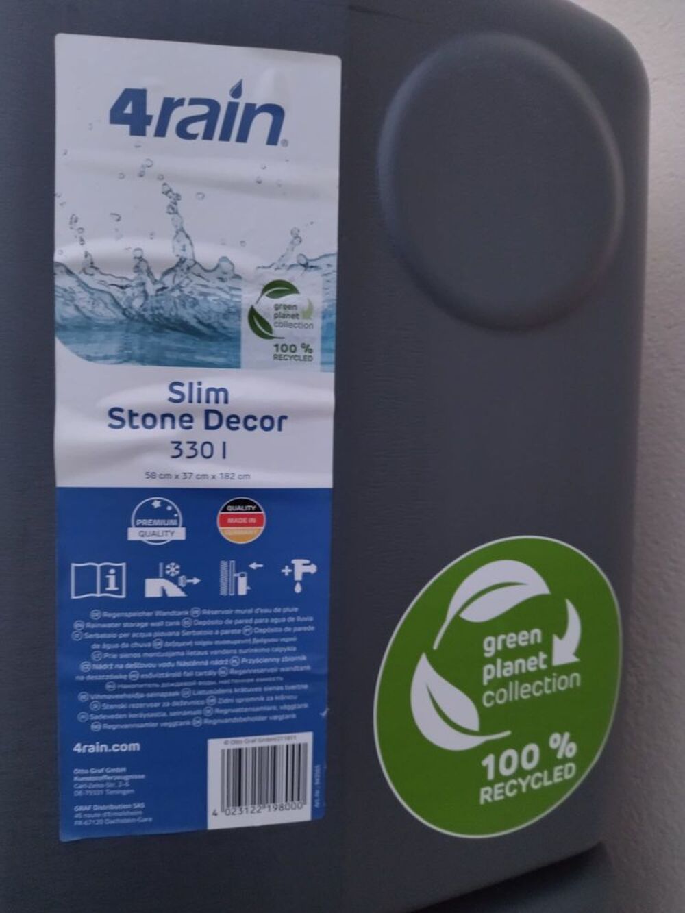 R&eacute;cup&eacute;rateur d eau de pluie neuf 330 l Jardin